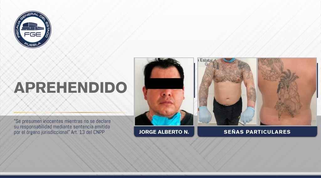 Fiscala aprehende a presunto homicida de la zona de Atlixco