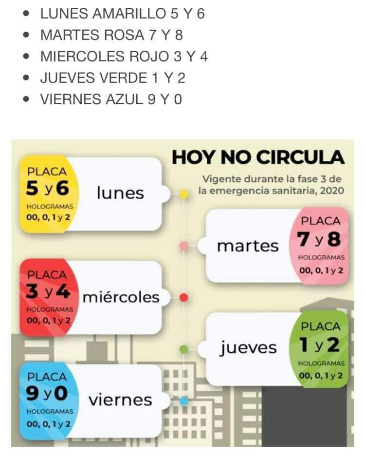 Solo 20 municipios en “Hoy no Circulan”