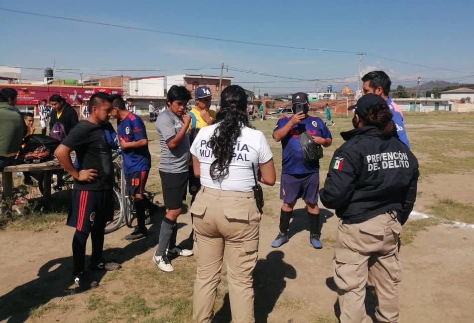 Disuelven partido de fútbol, elementos de Seguridad Pública