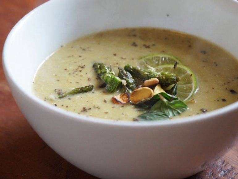 CREMA DE PISTACHES Y ESPÁRRAGOS