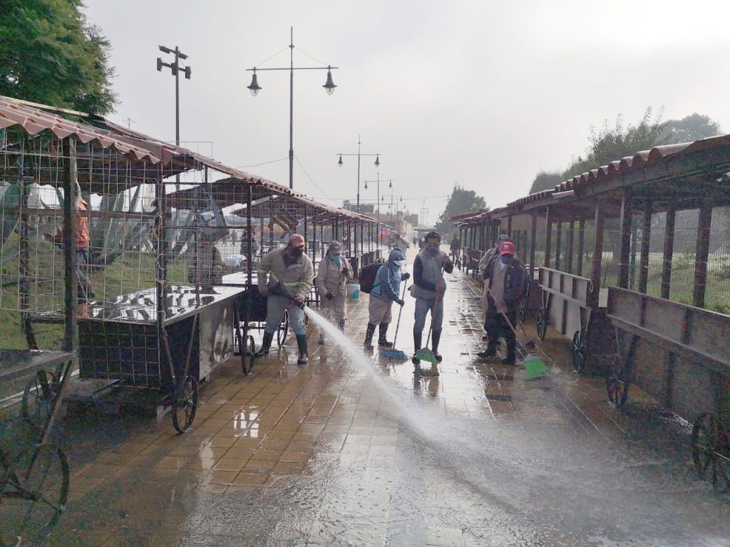 Sanitizaron puesto en el Soria-Xelhua