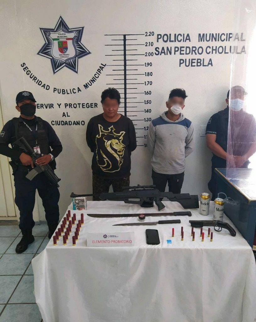Andaban armados y los detienen en Cocoyotla