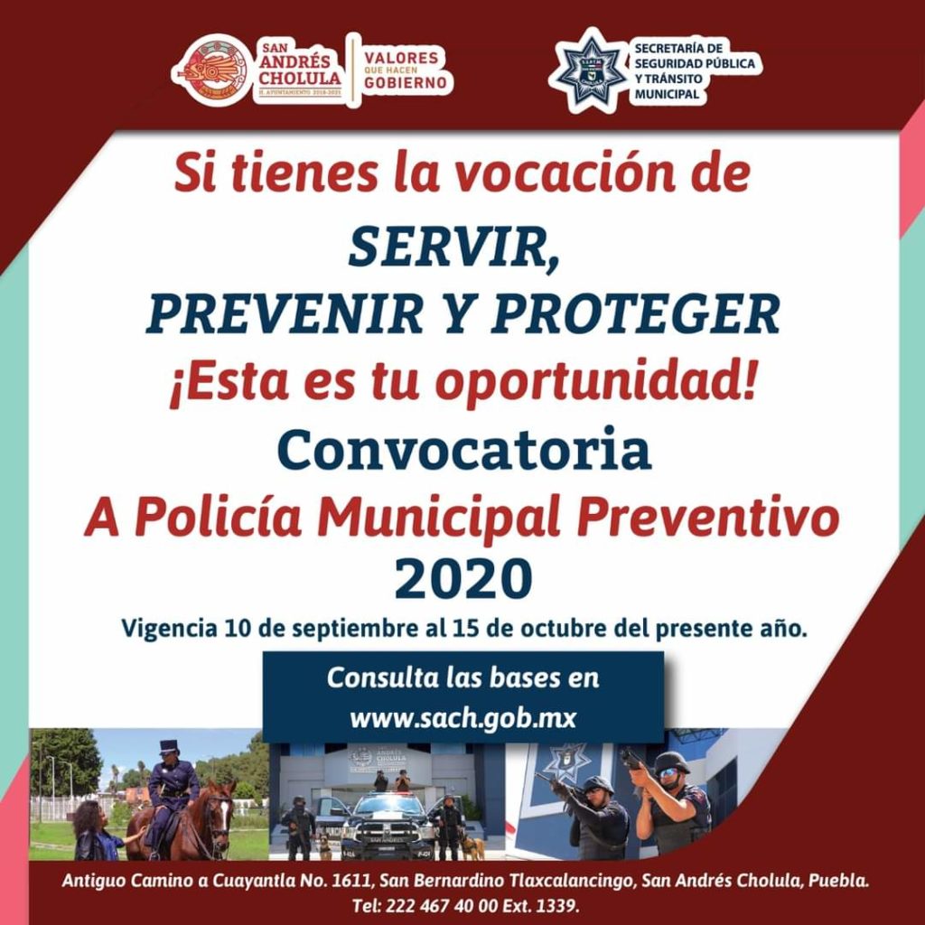 SSPTM lanza segunda convocatoria “Policía Municipal Preventivo 2020” 