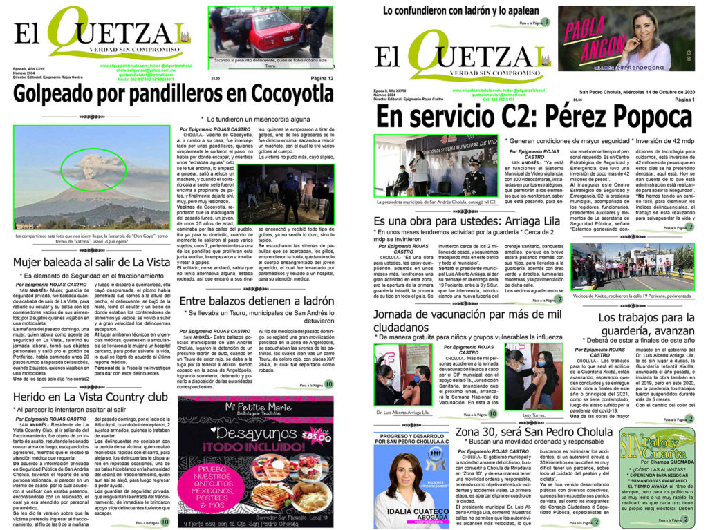 NUESTRA PORTADA EDICIÓN 2334 DL 14 DE OCTUBRE DE 2020