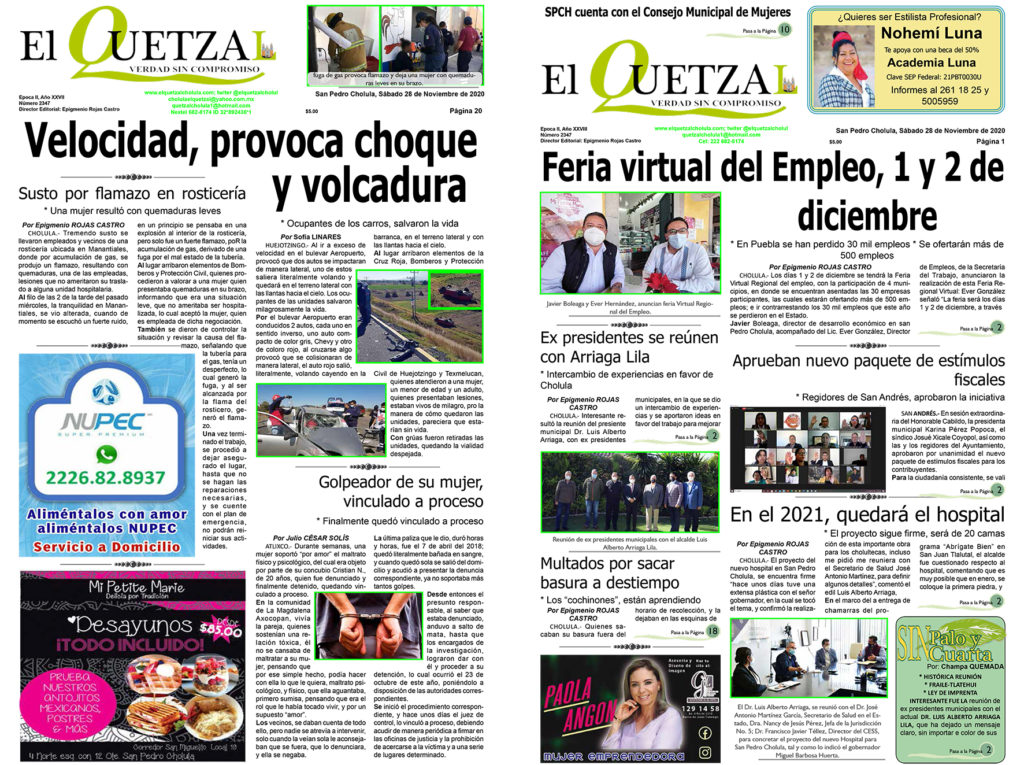 Nuestra Portada edición 2347 del 28 de Noviembre de 2020
