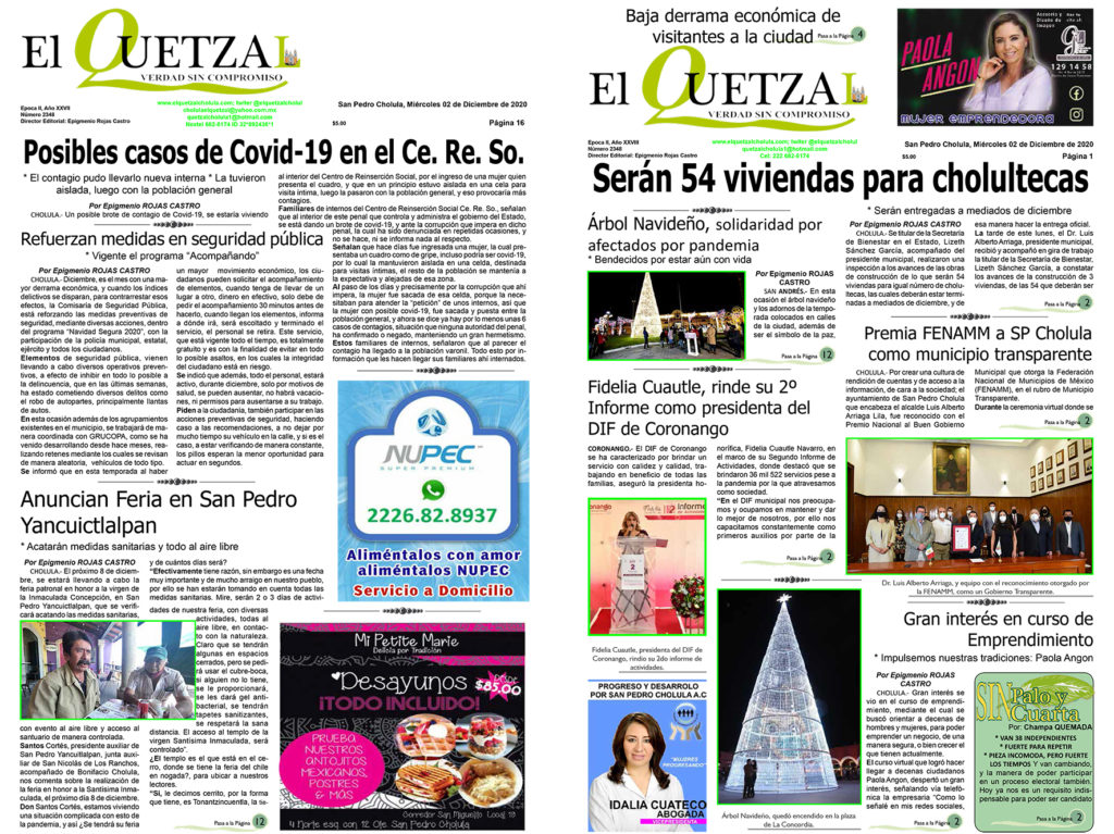 Nuestra Portada Edición 2348 del 02 de diciembre 2020