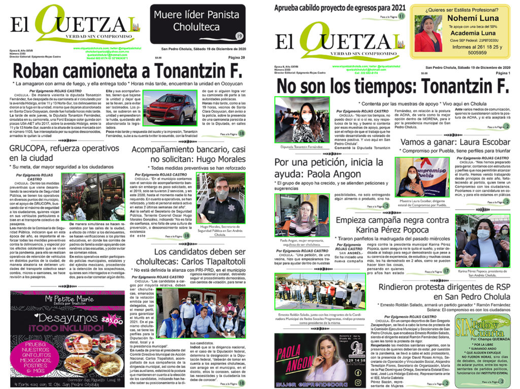 Nuestra Portada Edición 2353 del 19 de diciembre del 2020