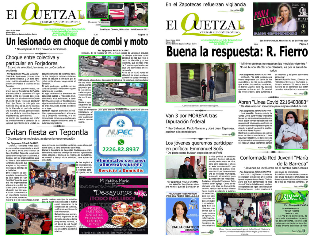 Nuestra Portada de la Edición 2360 del 13 de enero 2021