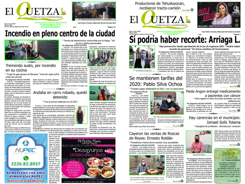 Nuestra Portada Edición 2358 del 06 Enero 2021