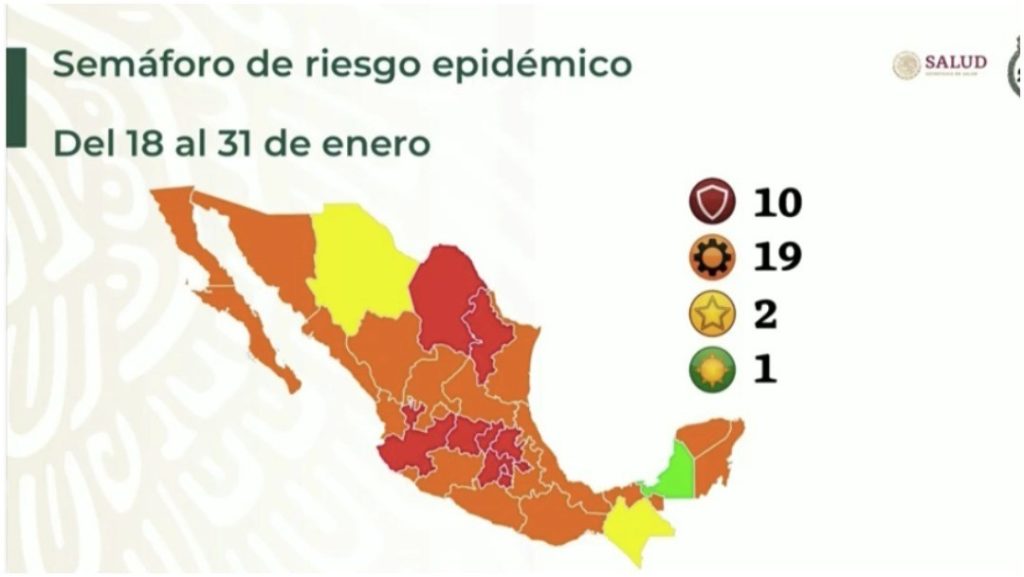 Diez estados están en semáforo epidemiológico rojo