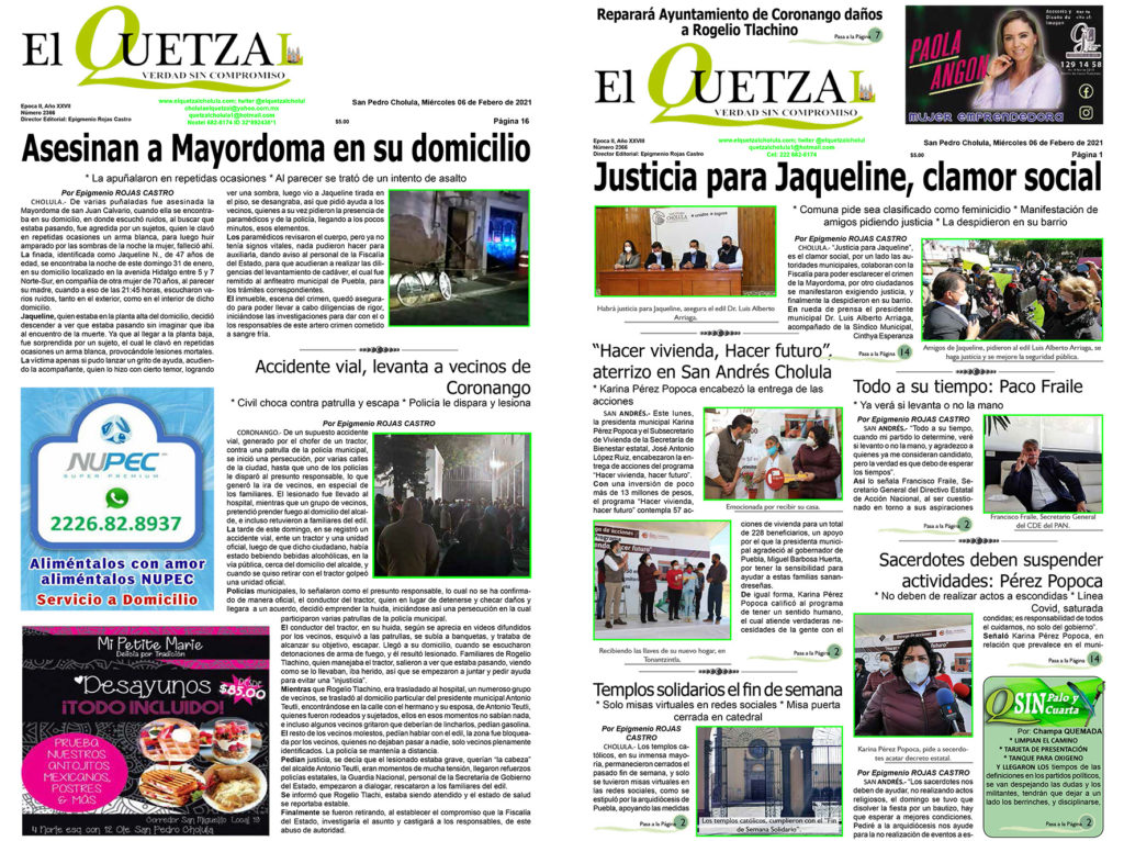 Nuestra Portada, Edición 2366 del 06 de Febrero 2021