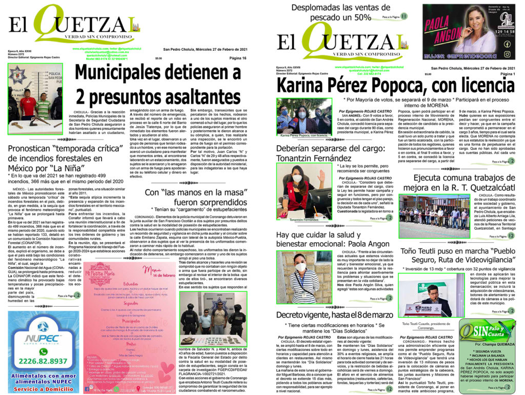 Nuestra Portada Edición 2372 del 24 d Febrero de 2021