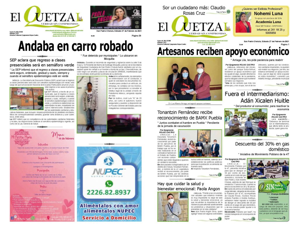 Nuestra Portada, edición 2373 del 27 de Febrero 2021
