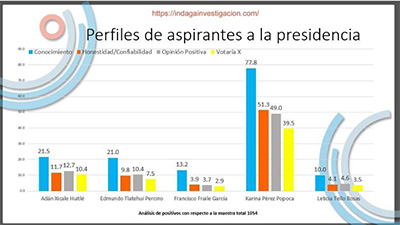 Karina Pérez la más competitiva para la próxima elección-Estudio INDAGA