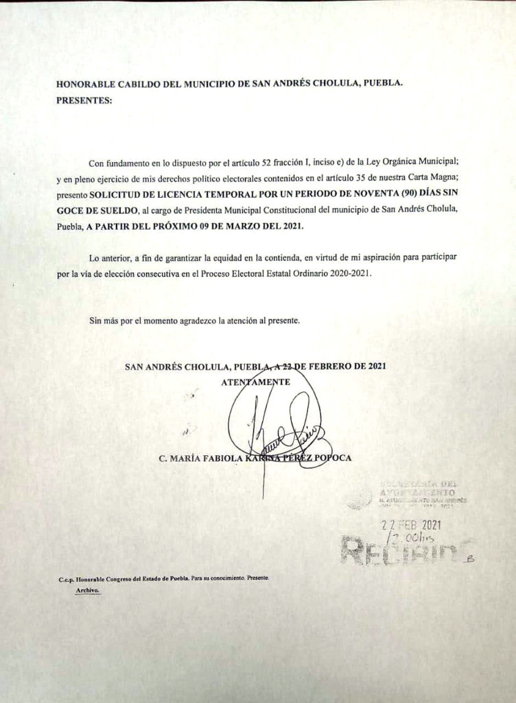Mañana pide licencia Karina Pérez Popoca