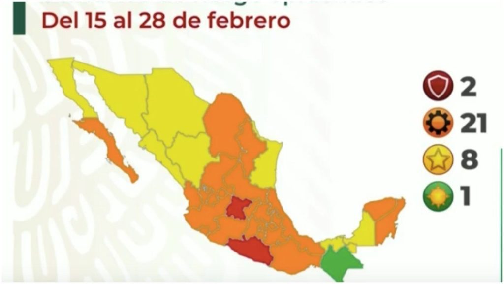 Dos estados permanecen en semáforo epidemiológico rojo; solo Chiapas pasa a verde