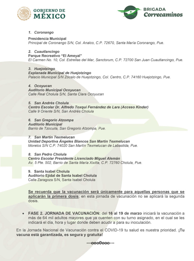 Hoy Fichas para Vacunación Covid-19, NO es Vacunación aún.