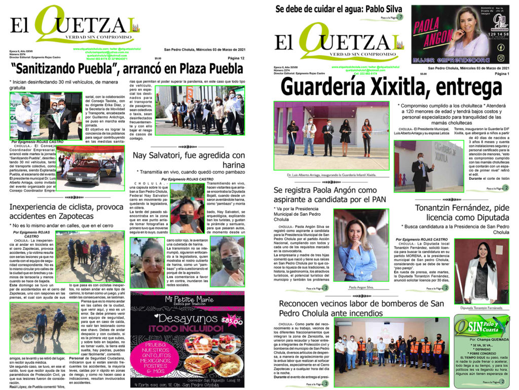 Nuestra Portada edición 2374 del 03 de Marzo 2021