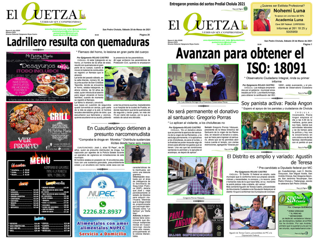 Nuestra Portada Edición 2379, del 20 de Marzo de 2021
