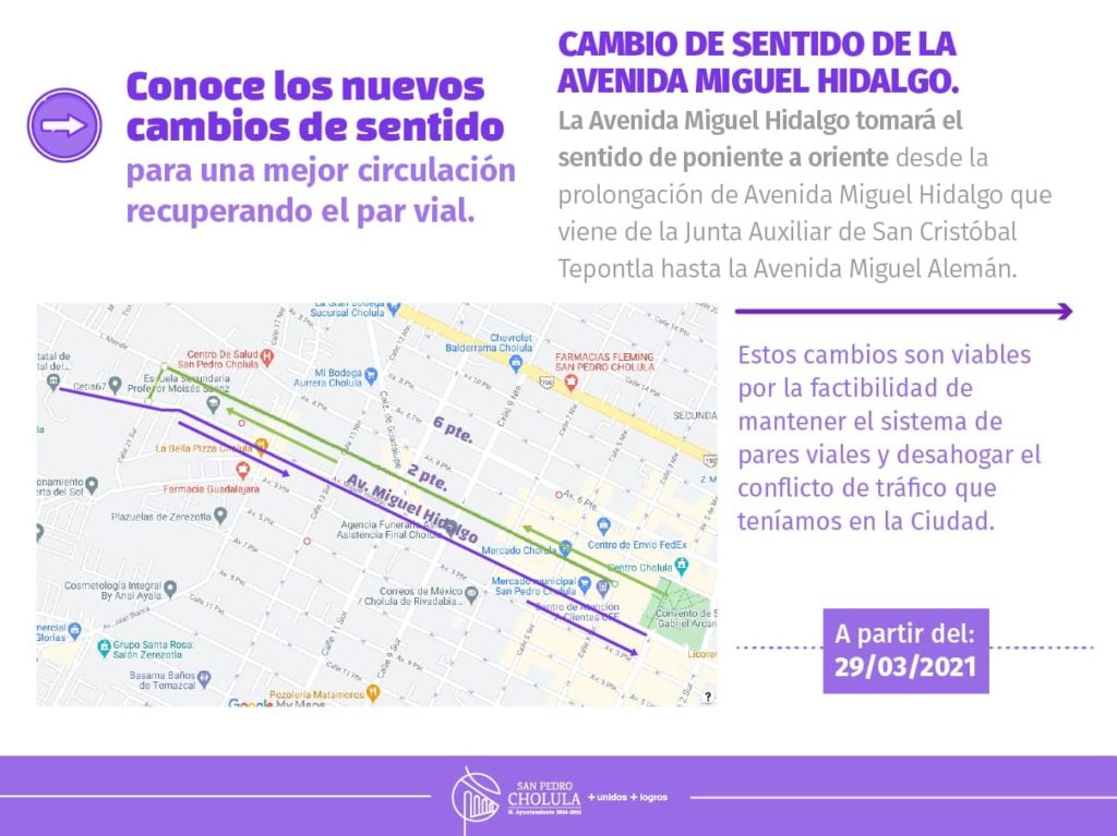 Cambiaron el sentido de la Hidalgo