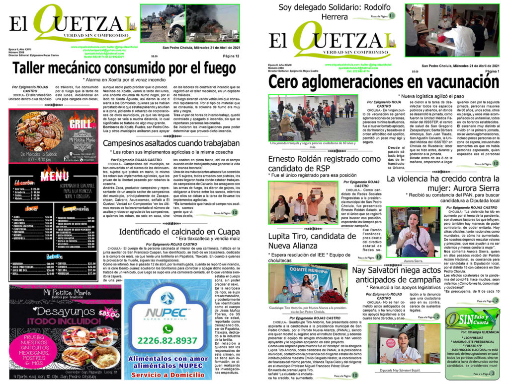 Nuestra Portada Edición 2388 del 21 de Abril 2021