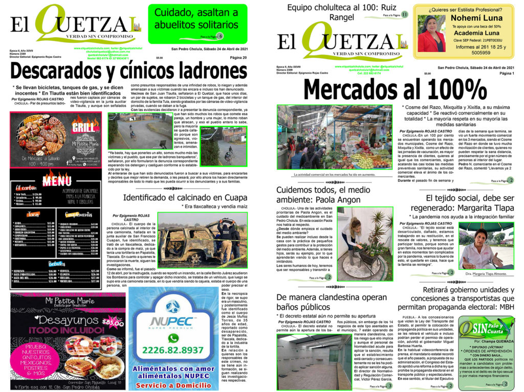 Nuestra Portada Edición 2389 del 24 de Abril 2021