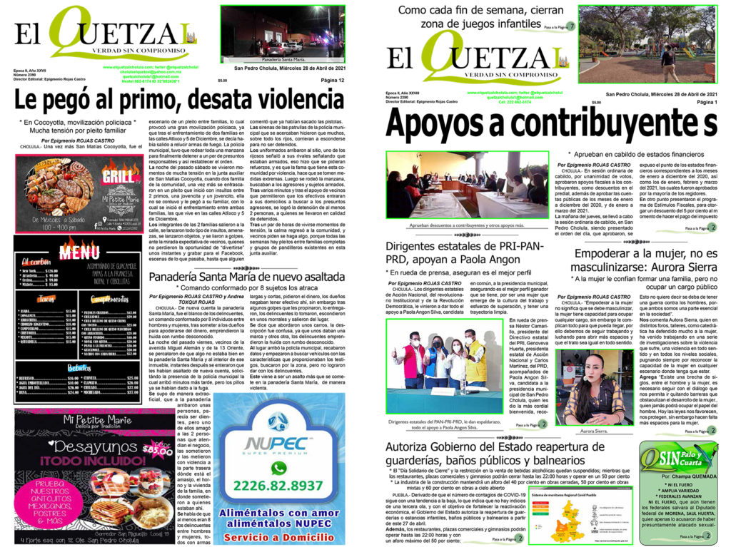 Nuestra Portada Edición 2390 del 28 de Abril 2021