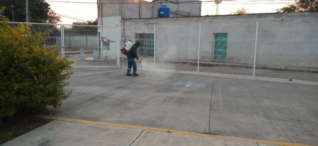 Desinfectaron módulos para vacunación