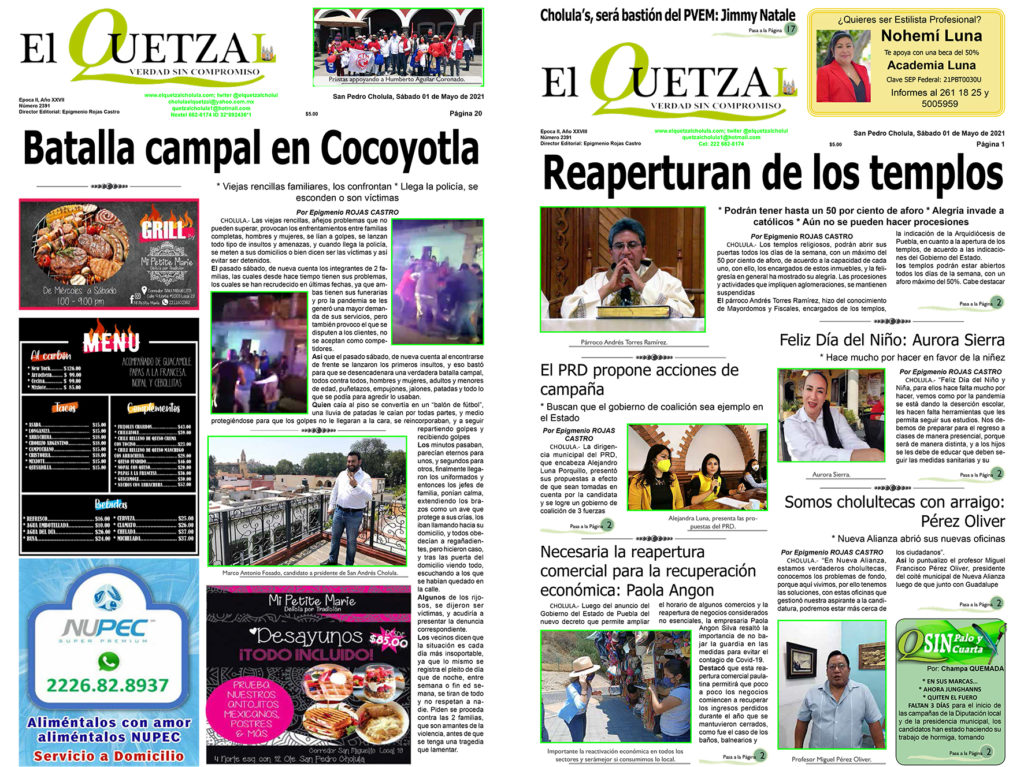 Nuestra Portada Edición 2391 del 01 de Mayo de 2021