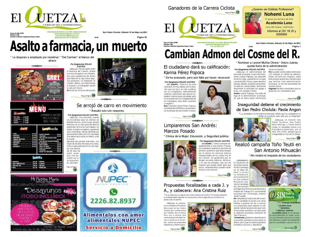 Nuestra Portada Edición 2395 del 15 de Mayo 2021