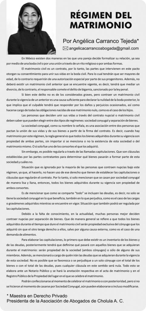 Régimen del Matrimonio