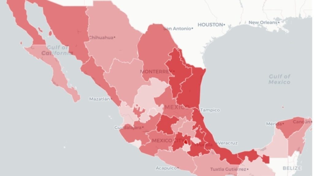 Mapa y casos de coronavirus en México del 26 de mayo de 2021