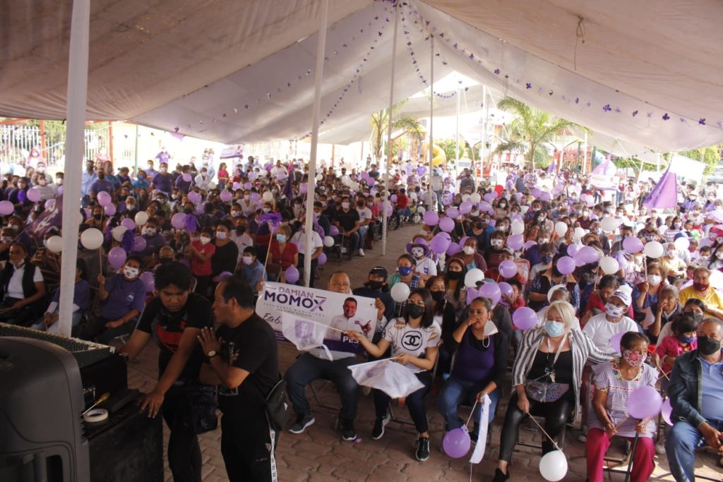 Éxito rotundo el cierre de campaña del candidato Damián Momox en Santiago Momoxpan su tierra natal