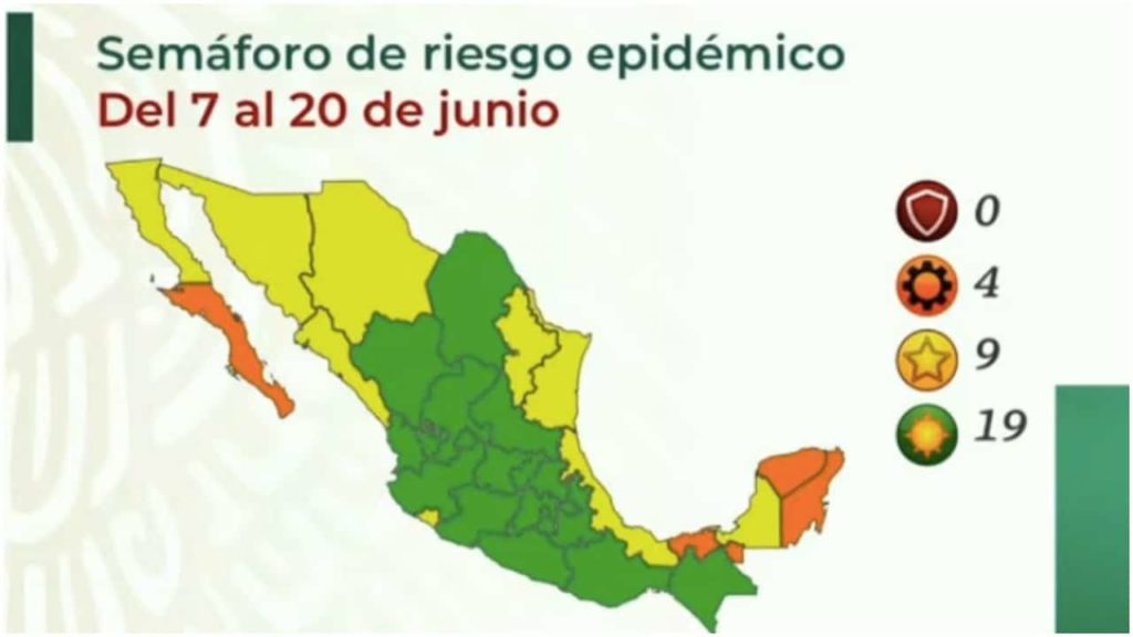 Más de la mitad del país se tiñe de verde en el semáforo COVID; solo cuatro estados están en naranja