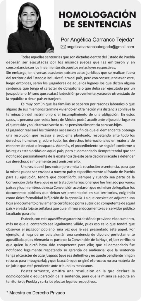Homologación de Sentencia