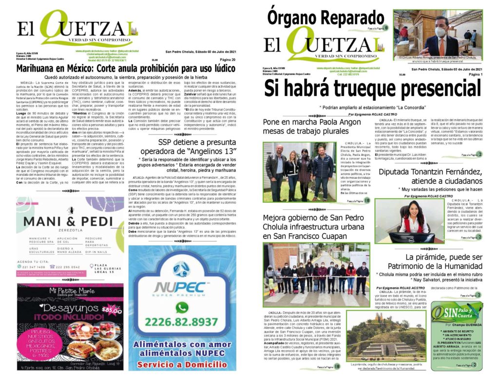 Nuestra Portada, Edición 2409 del 3 de julio 2021