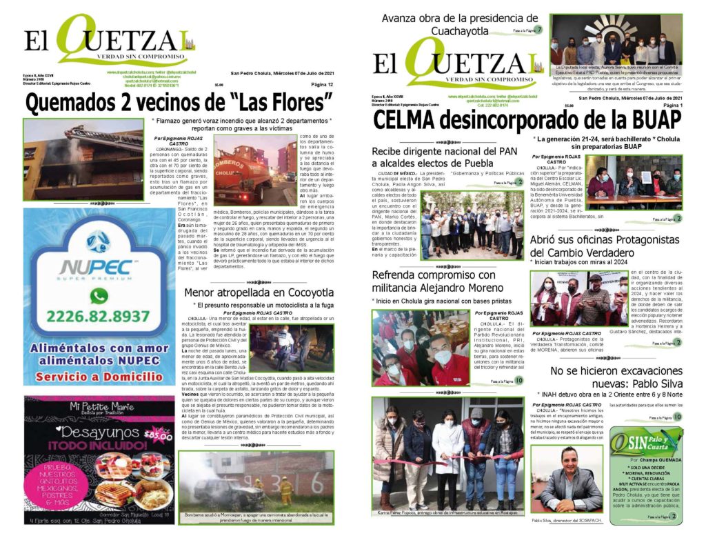Nuestra Portada Edición 2410, del 7 de Julio 2021