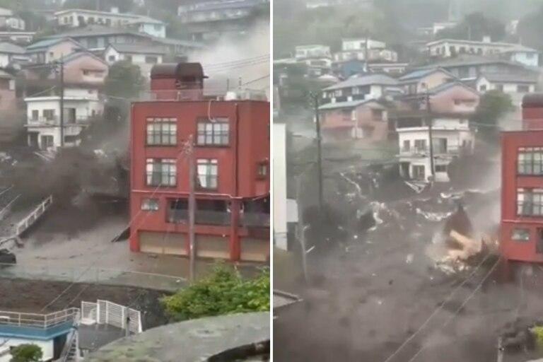 Impactante alud de barro en Japón que dejó dos muertos y al menos 20 desaparecidos