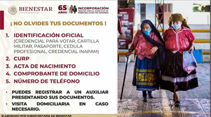 2 de agosto inicia registro para que mayores de 65 años obtengan pensión Bienestar
