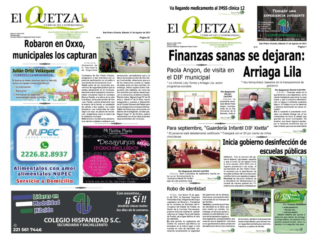 Nuestra Portada, Edición 2423 del 21 Agosto 2021