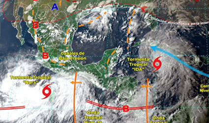 Tormenta tropical Nora se aproxima a las costas del Pacífico