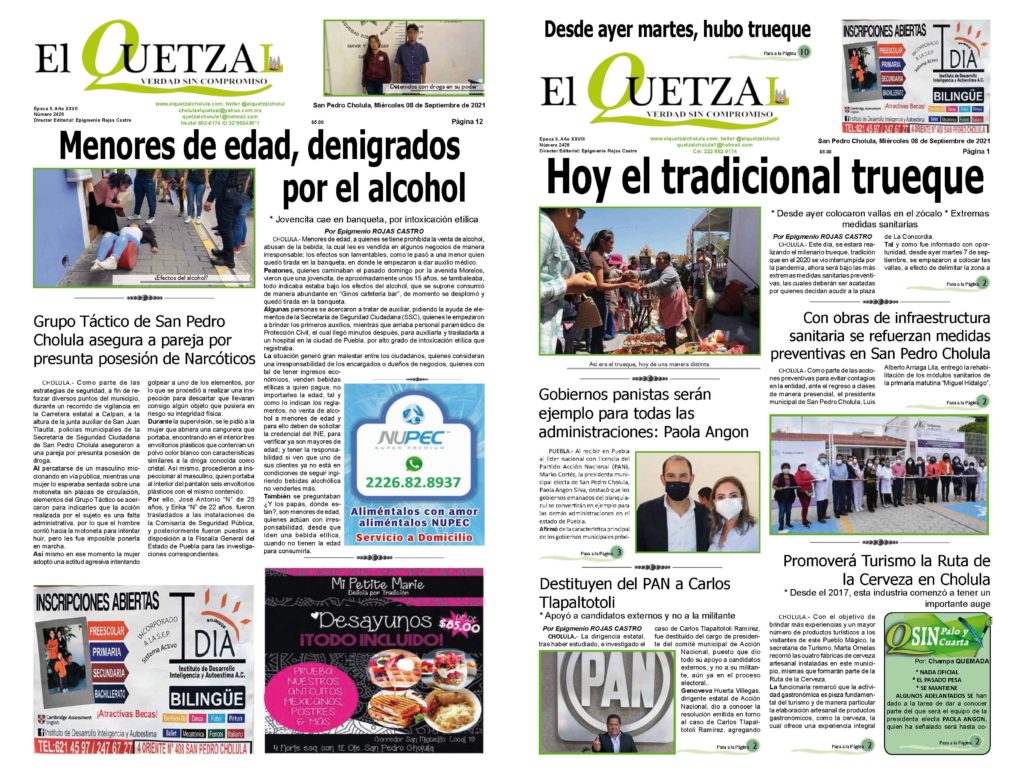 Nuestra Portada, Edición 2428 del 08 de Septiembre 2021