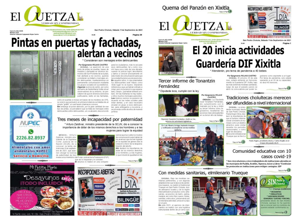Nuestra Portada, Edición 2429 del 11 Septiembre 2021
