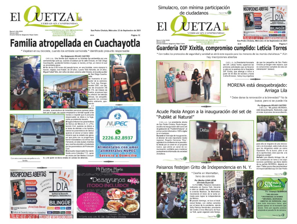 Nuestra Portada, Edición 2431 del 22 Septiembre 2021