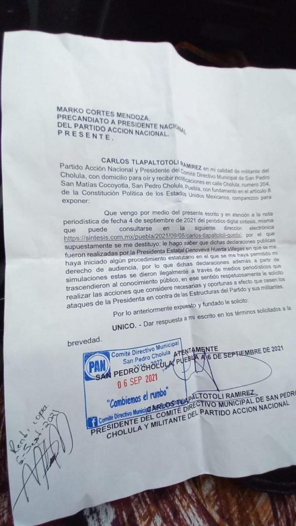 No he sido destituido: Carlos Tlapaltotoli