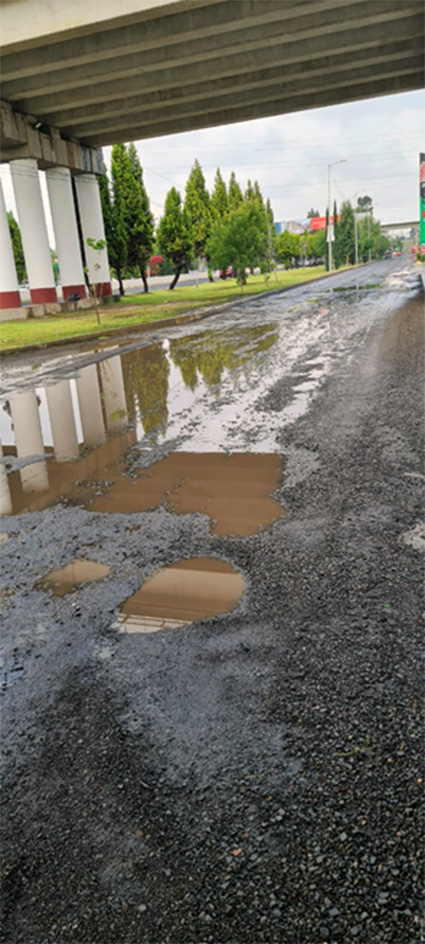 En mal estado la lateral de la recta