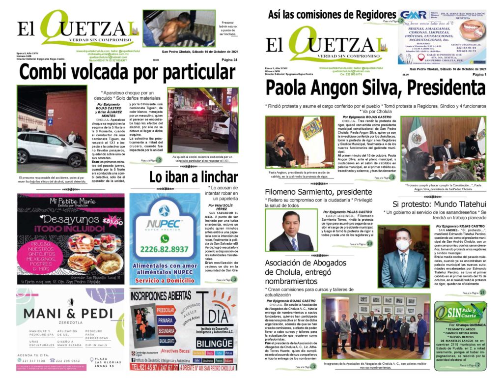 Nuestra Portada Edición 2439 del 16 Octubre 2021