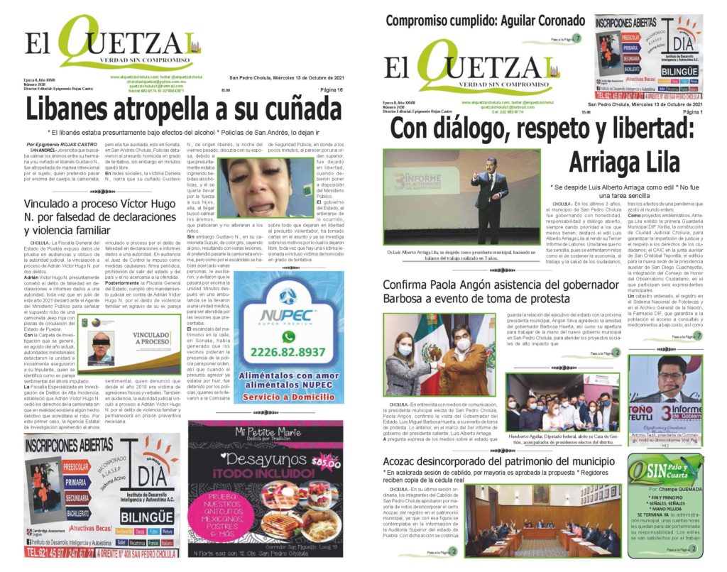 Nuestra Portada Edición 2438 del 13 Octubre 2021