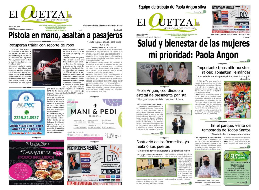 Nuestra Portada, edición 2441 del 23 de octubre 2021