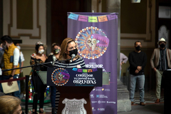 Paola Angon, en la apertura del Corredor Metropolitano de Ofrendas